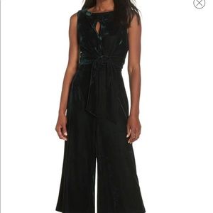 NWT Wide Leg Green Velvet Jumpsuit